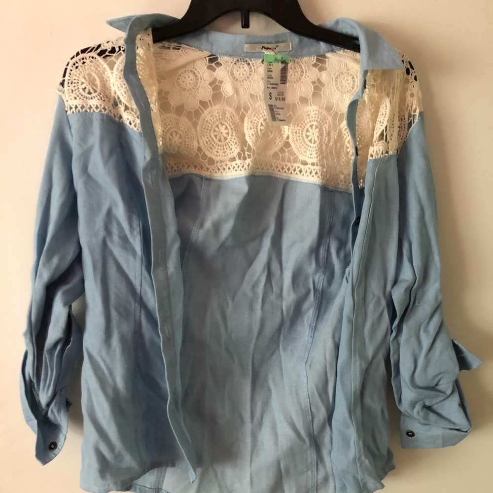 Papaya lace country shirt